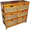 Hyssop Tallboy 6 Chest of Drawers Cane Bedroom Kitchen Bathroom Storage Shelf Deals499