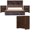 Catmint 4pc Queen Bed Suite Bedside Tallboy Bedroom Furniture Package Grey Stone Deals499
