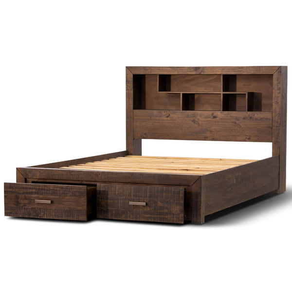 Catmint 4pc Queen Bed Suite Bedside Tallboy Bedroom Furniture Package Grey Stone Deals499