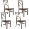 Erica X-Back Dining Chair Set of 4 Solid Acacia Timber Wood Hampton Brown White Deals499