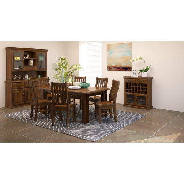 Umber Sideboard Buffet Wine Cabinet Bar Bottle Wooden Storage Rack - Dark Brown Deals499