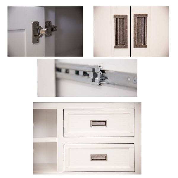 Laelia ETU Entertainment TV Unit 220cm 2 Door Solid Acacia Wood Coastal - White Deals499