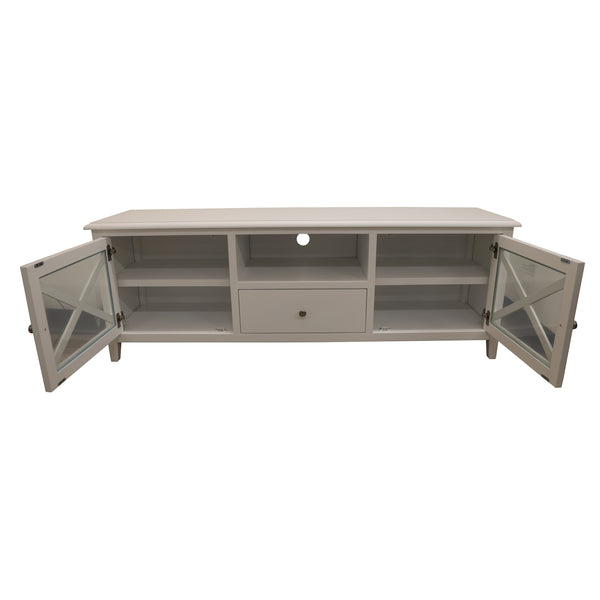Daisy ETU Entertainment TV Unit 210cm Solid Acacia Wood Hampton - White Deals499