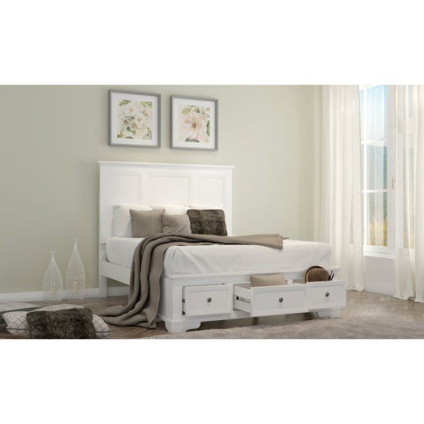 Celosia King Size Bed Frame Timber Mattress Base With Storage Drawers - White Deals499