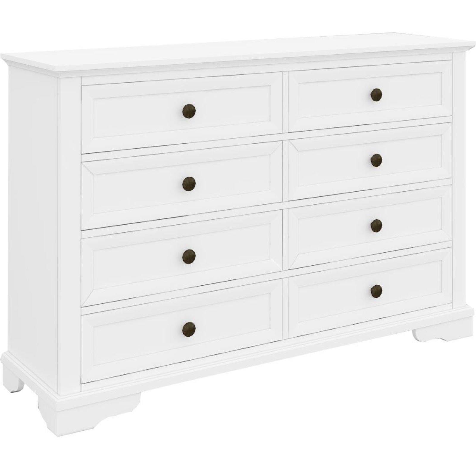 Celosia Dresser 8 Chest of Drawers Bedroom Acacia Timber Storage Cabinet - White Deals499