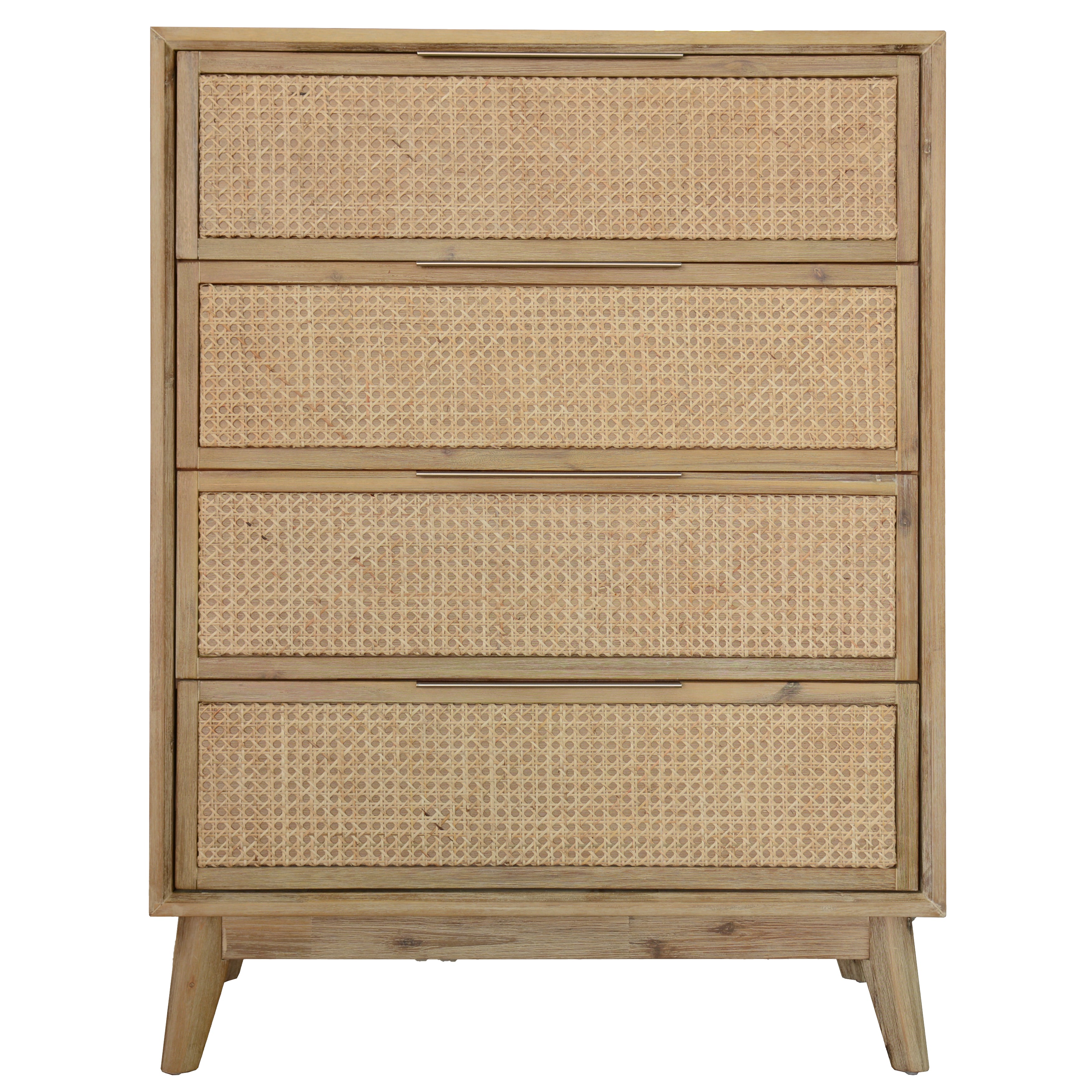 Grevillea Tallboy 4 Chest of Drawers Solid Acacia Wood Storage Cabinet - Brown Deals499