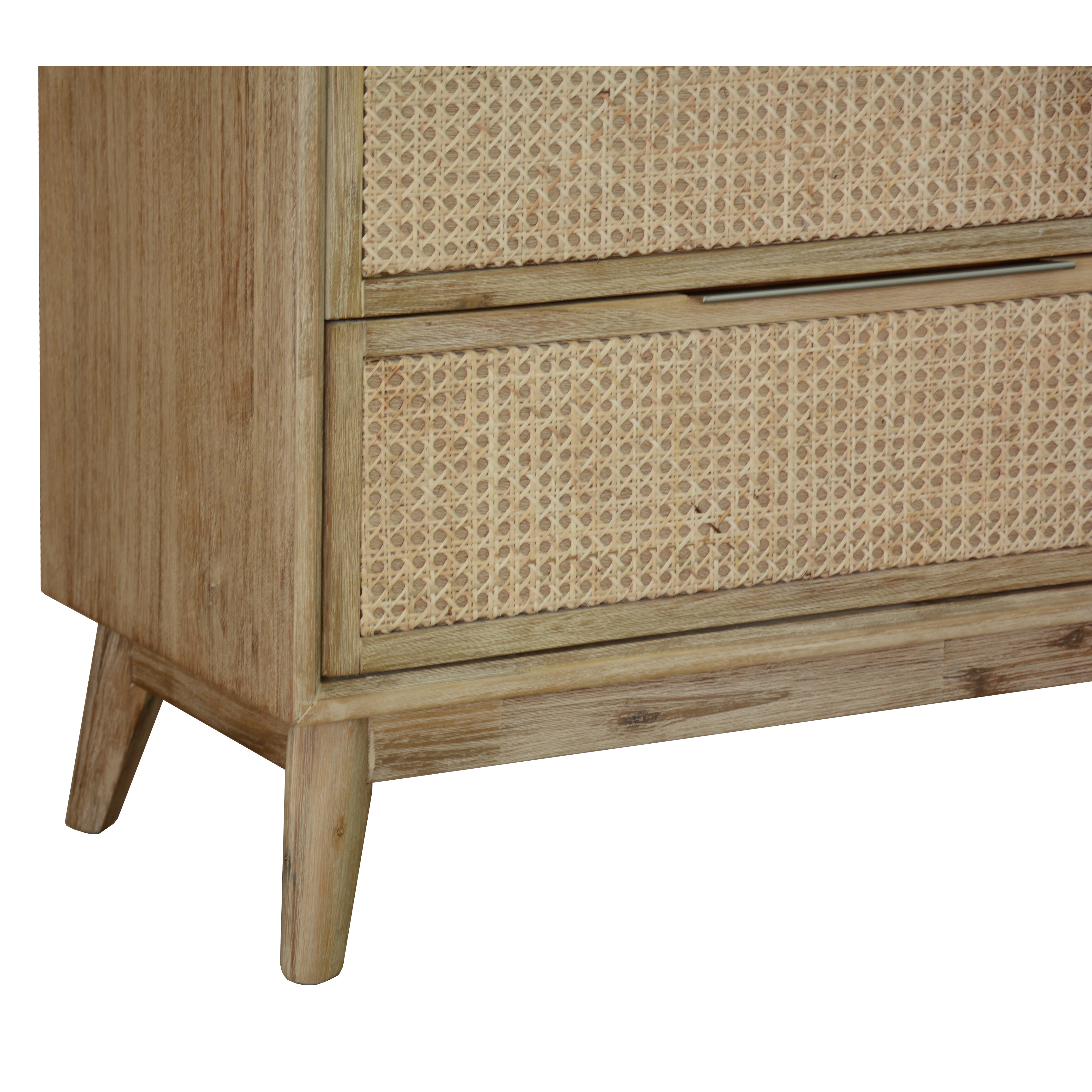 Grevillea Tallboy 4 Chest of Drawers Solid Acacia Wood Storage Cabinet - Brown Deals499