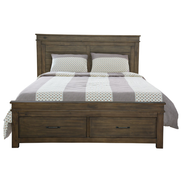 Lily Bed Frame King Size Timber Mattress Base With Storage Drawers - Rustic Grey Deals499