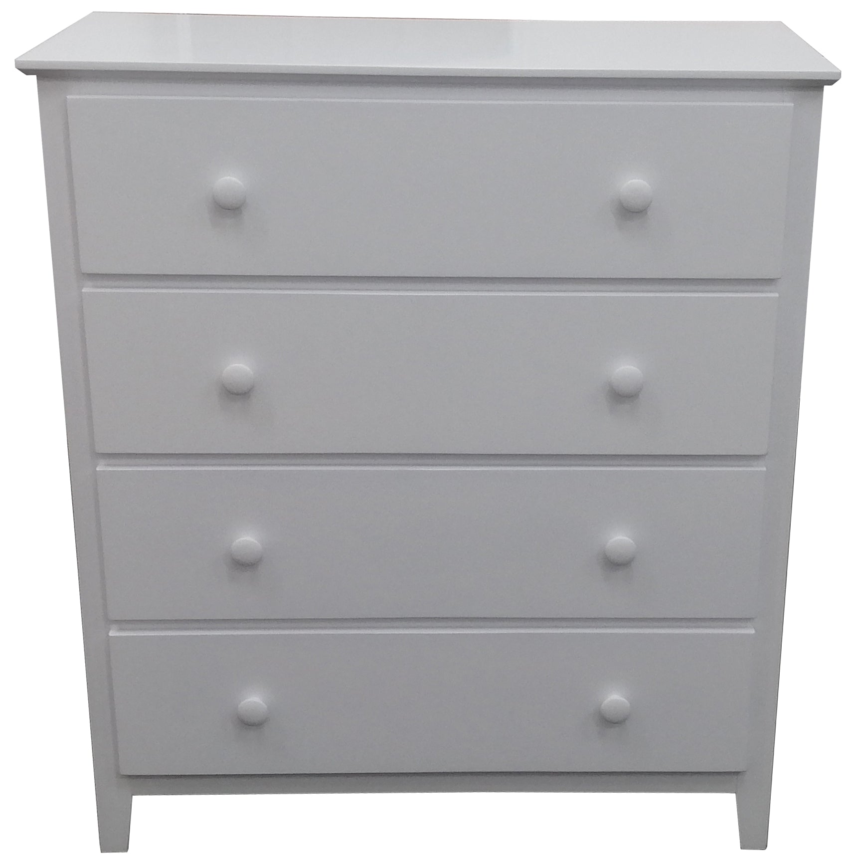 Wisteria Tallboy 4 Chest of Drawers Solid Rubber Wood Bed Storage Cabinet -White Deals499