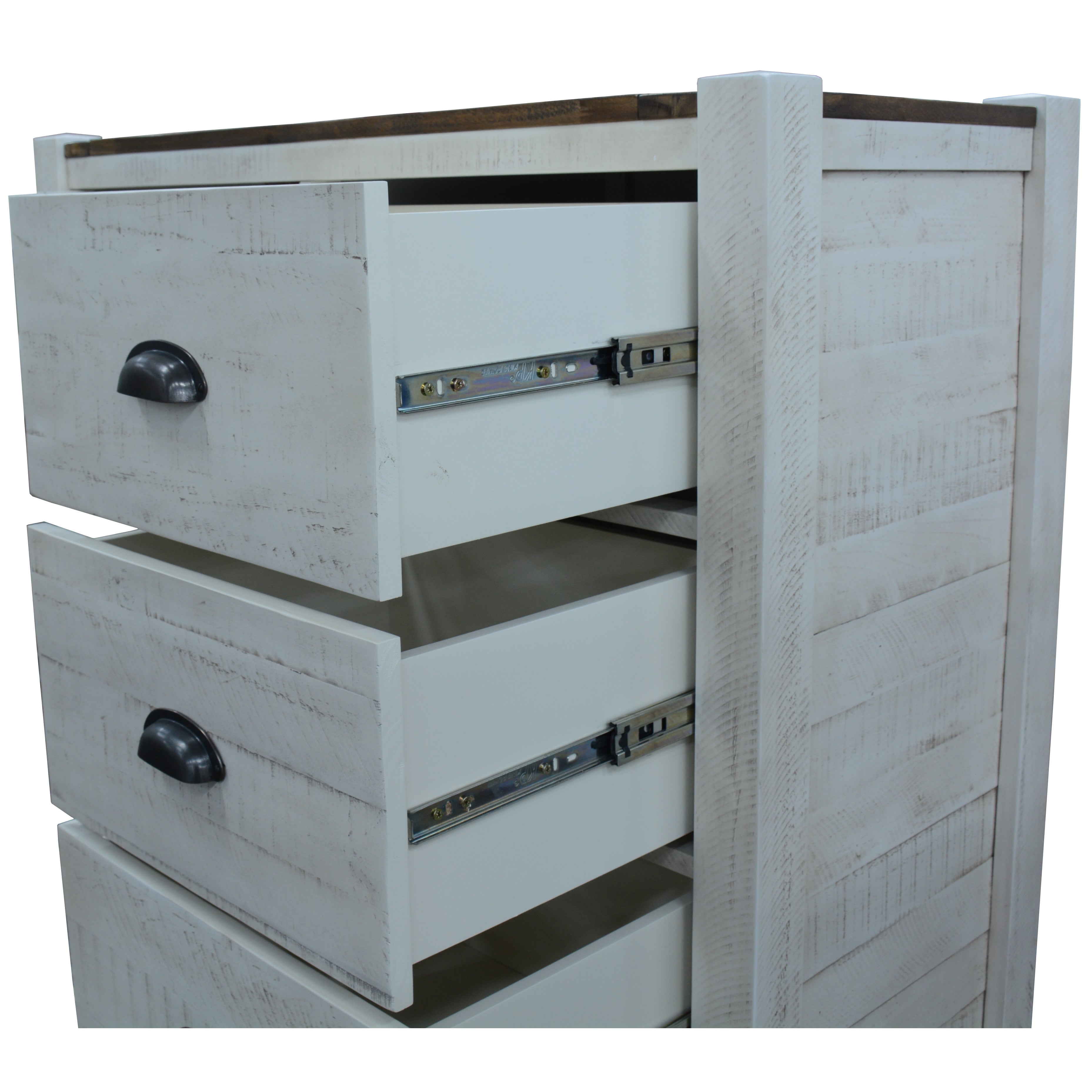 Erica Tallboy 7 Chest of Drawers Solid Acacia Timber Wood Cabinet Brown White Deals499