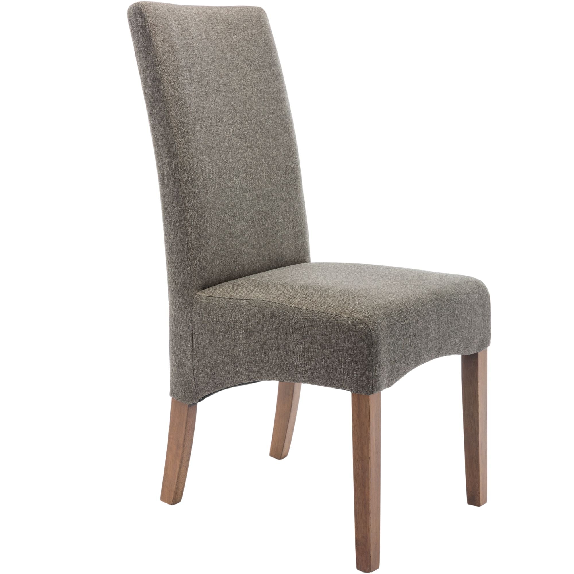 Aksa Fabric Upholstered Dining Chair Set of 2 Solid Pine Wood Furniture - Grey Deals499