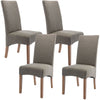 Aksa Fabric Upholstered Dining Chair Set of 4 Solid Pine Wood Furniture - Grey Deals499