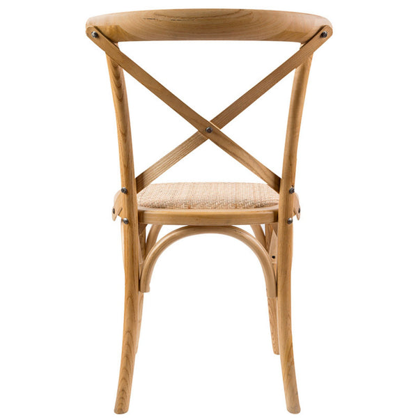 Aster Crossback Dining Chair Set of 4 Solid Birch Timber Wood Ratan Seat - Oak Deals499