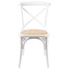 Aster Crossback Dining Chair Set of 6 Solid Birch Timber Wood Ratan Seat - White Deals499