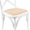 Aster Crossback Dining Chair Set of 8 Solid Birch Timber Wood Ratan Seat - White Deals499