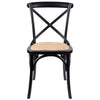 Aster Crossback Dining Chair Set of 6 Solid Birch Timber Wood Ratan Seat - Black Deals499