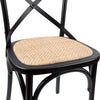 Aster Crossback Dining Chair Set of 6 Solid Birch Timber Wood Ratan Seat - Black Deals499