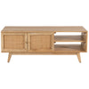 Olearia  ETU Entertainment TV Unit 117cm Solid Mango Wood Rattan 2 Door Natural Deals499