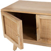 Olearia  ETU Entertainment TV Unit 117cm Solid Mango Wood Rattan 2 Door Natural Deals499