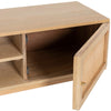 Olearia ETU Entertainment TV Unit 150cm Solid Mango Wood Rattan 2 Door Natural Deals499