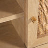 Olearia ETU Entertainment TV Unit 150cm Solid Mango Wood Rattan 2 Door Natural Deals499