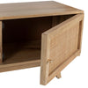 Olearia ETU Entertainment TV Unit 175cm Solid Mango Wood Rattan 2 Door Natural Deals499