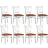 Lupin Dining Chair Set of 8 Crossback Solid Rubber Wood Furniture - White Oak Deals499