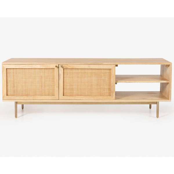 Martina ETU Entertainment TV Unit 147cm Solid Mango Wood Rattan Furniture Deals499