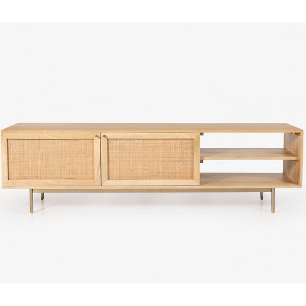Martina ETU Entertainment TV Unit 175cm Solid Mango Wood Rattan Furniture Deals499