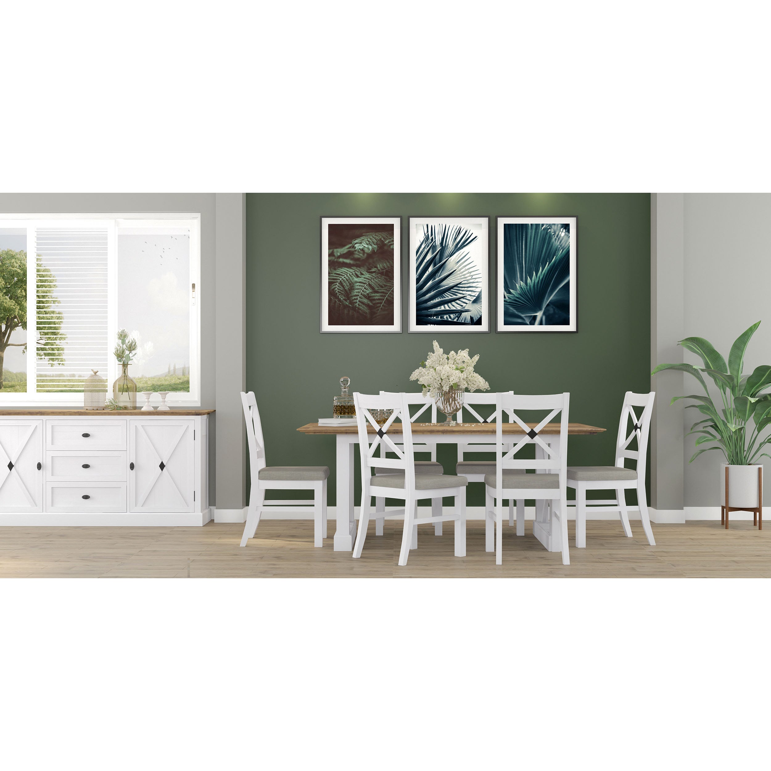 Beechworth ETU Entertainment TV Unit 180cm Solid Pine Wood Hampton Style - Grey Deals499