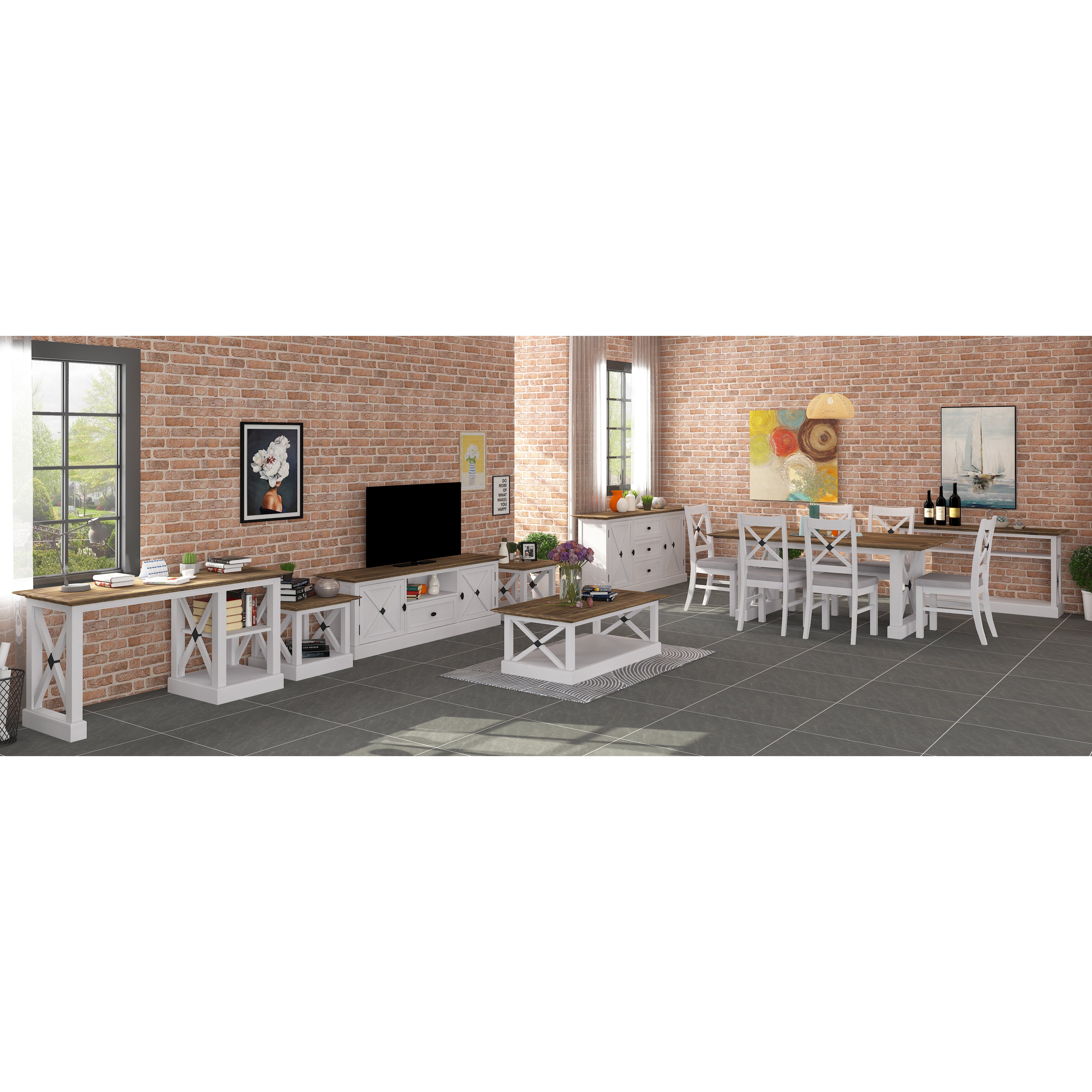 Beechworth ETU Entertainment TV Unit 180cm Solid Pine Wood Hampton Style - Grey Deals499