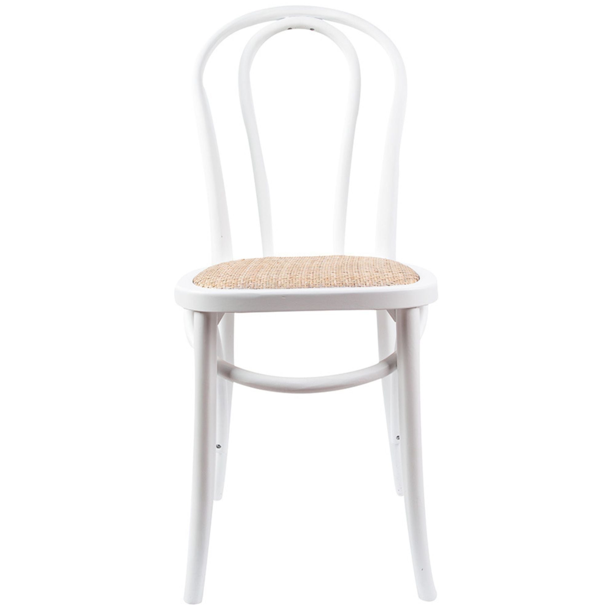 Azalea Arched Back Dining Chair 2 Set Solid Elm Timber Wood Rattan Seat - White Deals499
