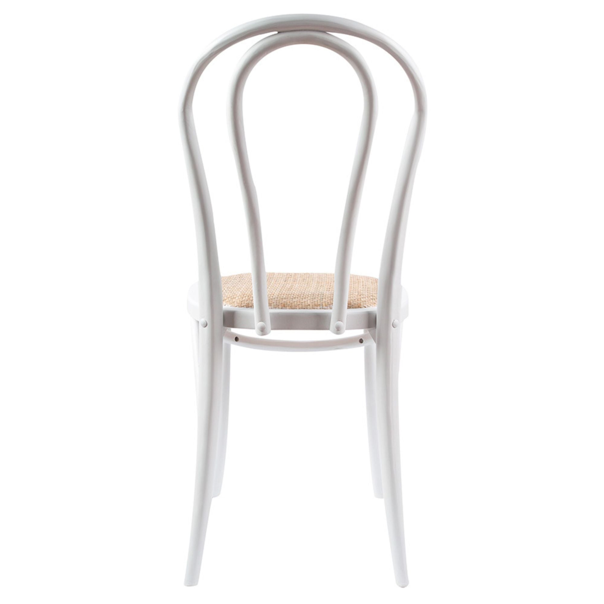 Azalea Arched Back Dining Chair 4 Set Solid Elm Timber Wood Rattan Seat - White Deals499