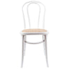 Azalea Arched Back Dining Chair 4 Set Solid Elm Timber Wood Rattan Seat - White Deals499