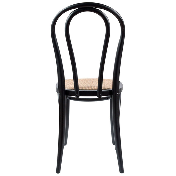 Azalea Arched Back Dining Chair 6 Set Solid Elm Timber Wood Rattan Seat - Black Deals499