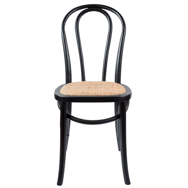 Azalea Arched Back Dining Chair 8 Set Solid Elm Timber Wood Rattan Seat - Black Deals499