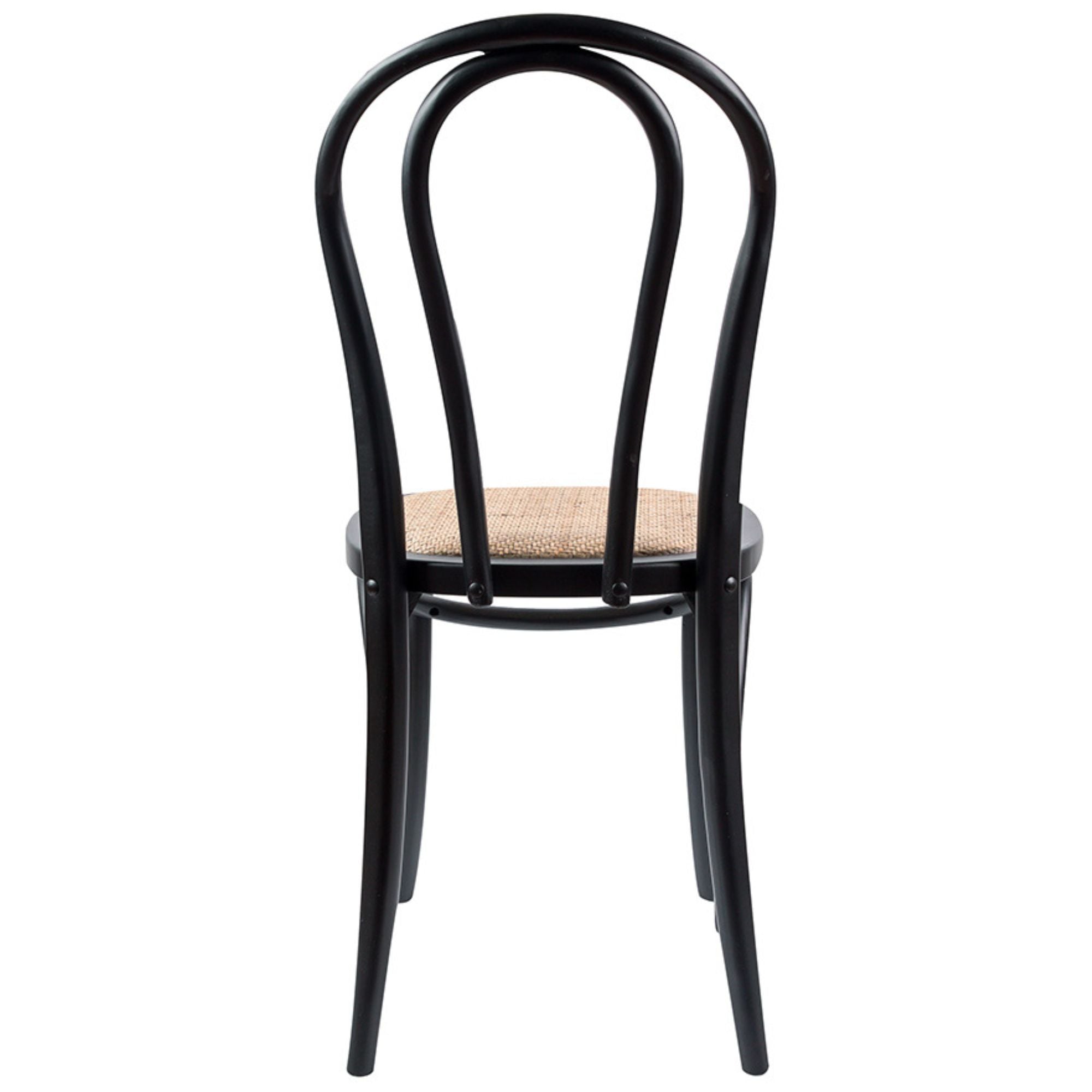 Azalea Arched Back Dining Chair 8 Set Solid Elm Timber Wood Rattan Seat - Black Deals499
