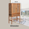 Jasmine Tall Storage Cabinet 90cm 2 Door 1 Drawer Mindi Wood Rattan - Brown Deals499