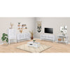 Jasmine Tall Storage Cabinet 90cm 2 Door 1 Drawer Mindi Wood Rattan - White Deals499