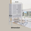 Jasmine Tall Storage Cabinet 90cm 2 Door 1 Drawer Mindi Wood Rattan - White Deals499