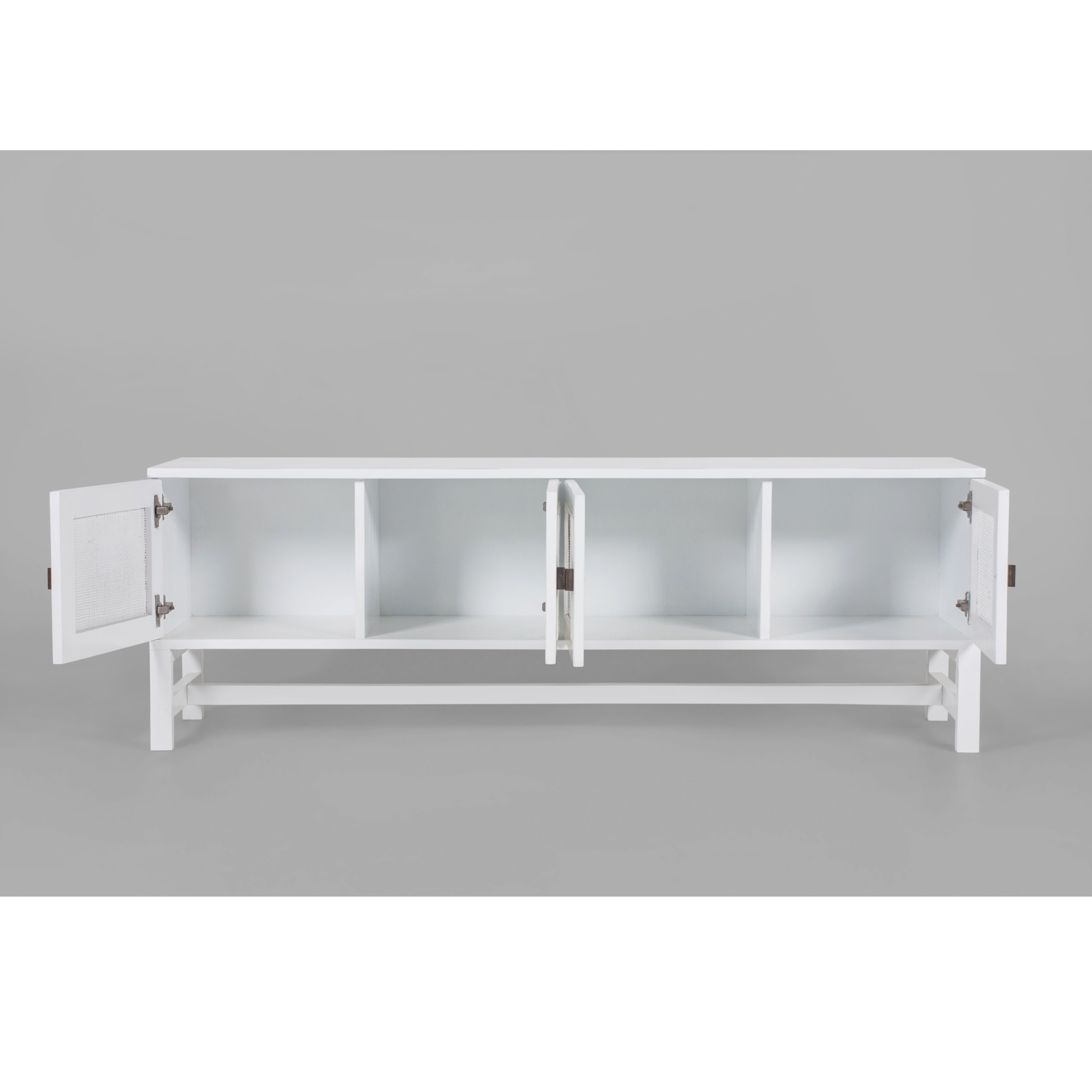 Jasmine ETU Entertainment TV Unit 160cm 4 Door Mindi Wood Rattan - White Deals499