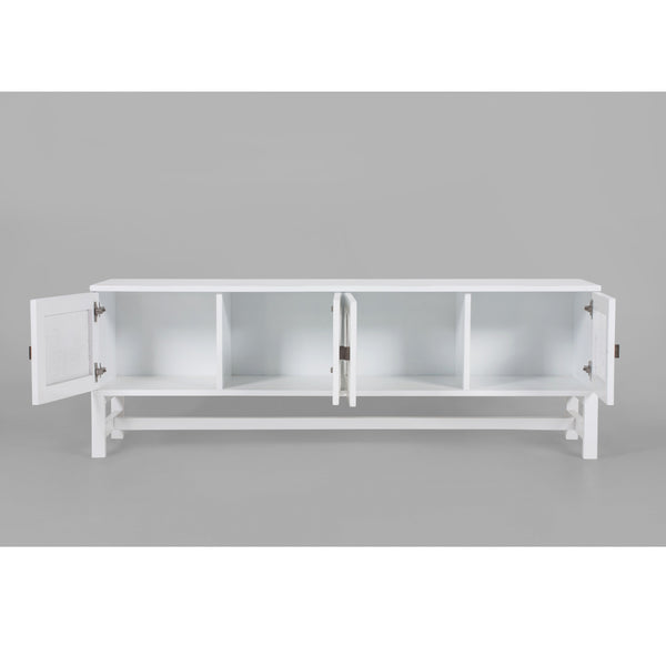 Jasmine ETU Entertainment TV Unit 160cm 4 Door Mindi Wood Rattan - White Deals499