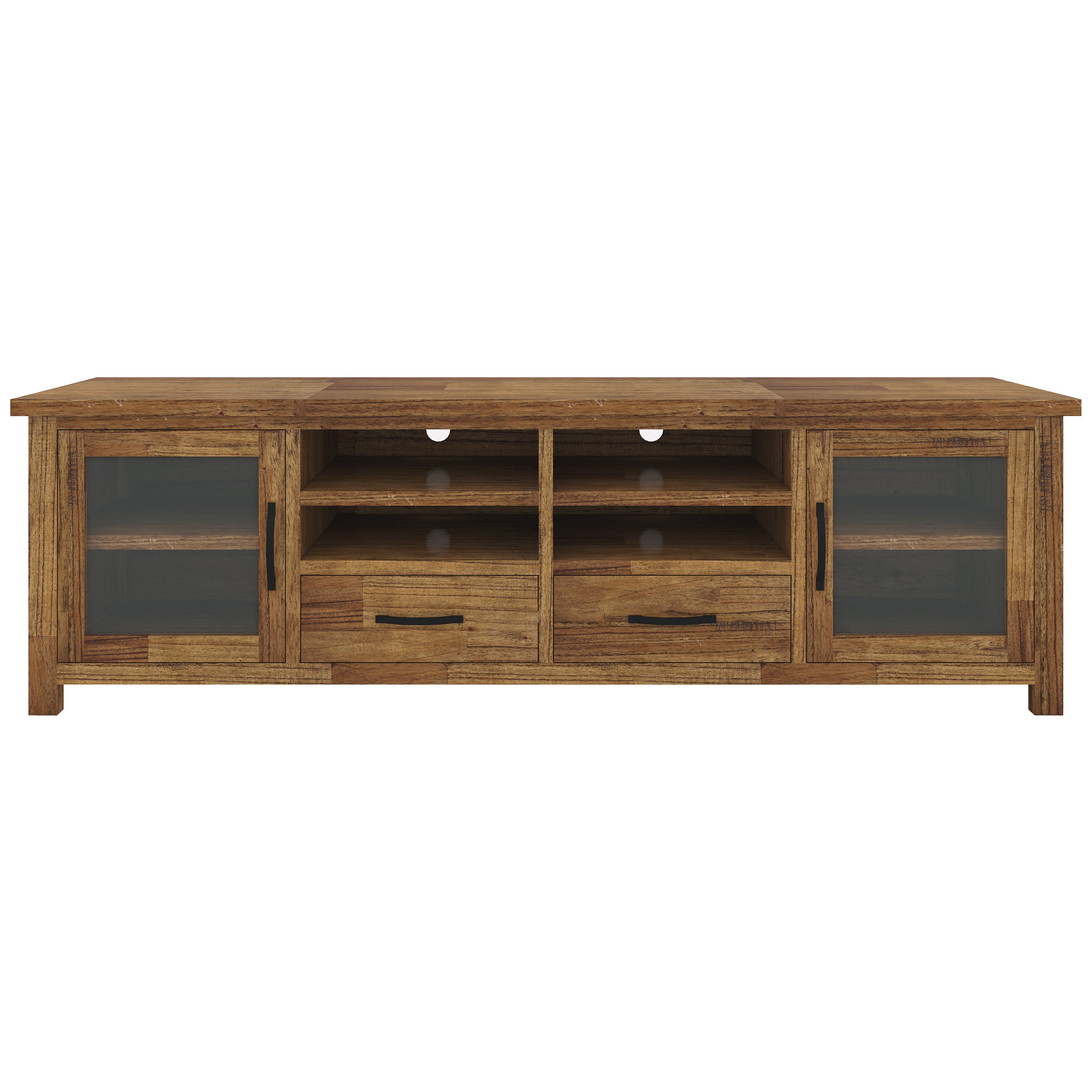 Birdsville ETU Entertainment TV Unit 223cm 2 Door 2 Drawer Mt Ash Wood - Brown Deals499