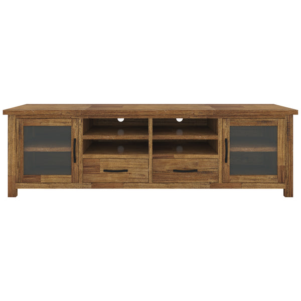 Birdsville ETU Entertainment TV Unit 223cm 2 Door 2 Drawer Mt Ash Wood - Brown Deals499