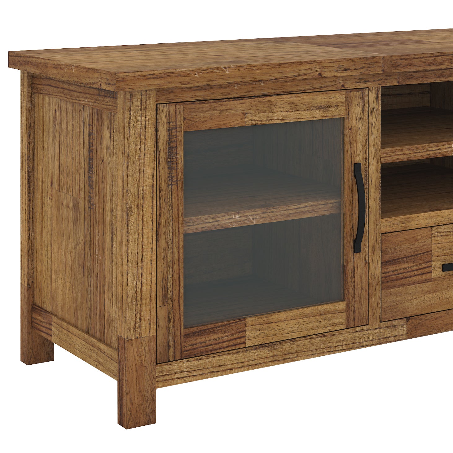 Birdsville ETU Entertainment TV Unit 223cm 2 Door 2 Drawer Mt Ash Wood - Brown Deals499