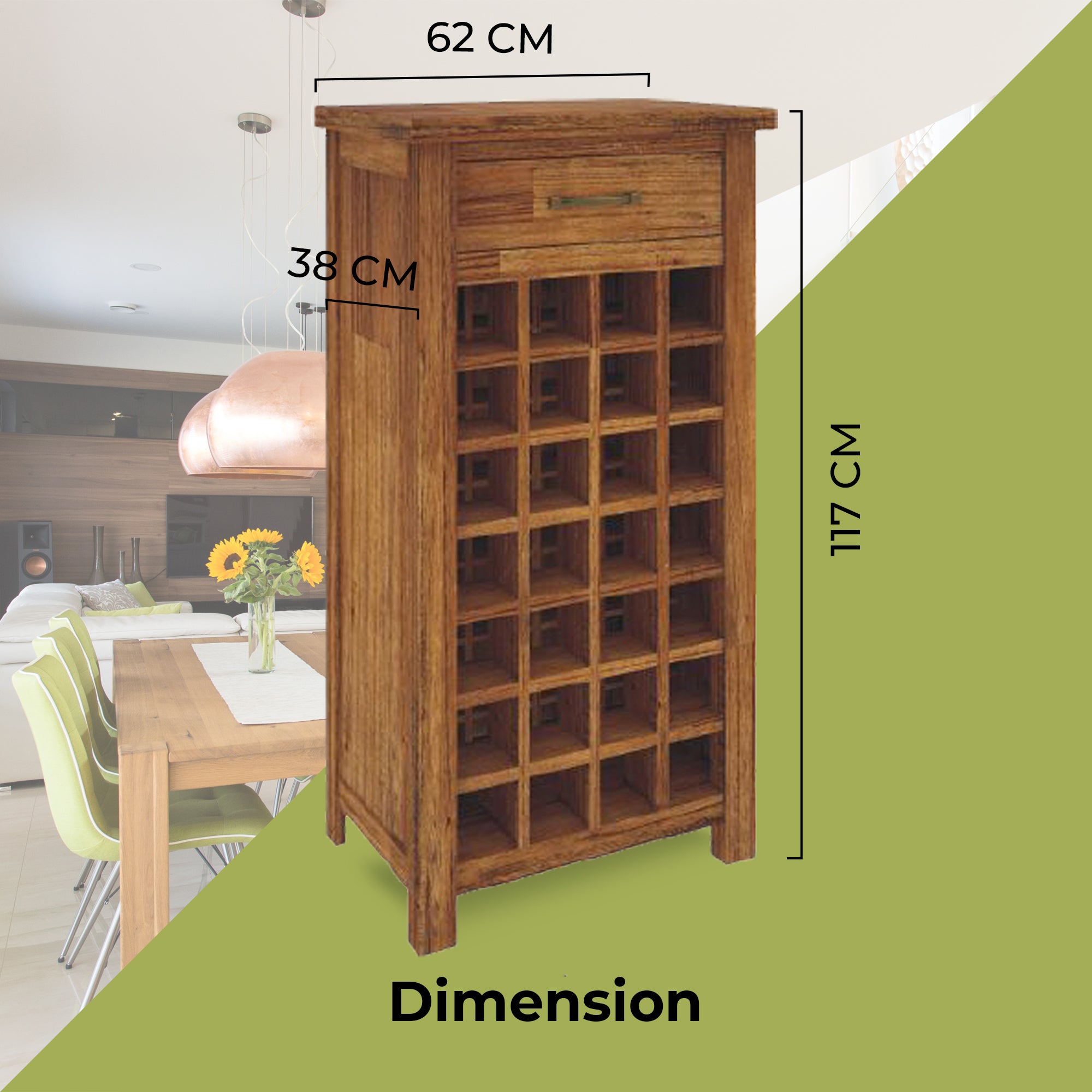 Birdsville Wine Rack 28 Bottle Sideboard Buffet Cabinet Wooden Storage - Brown Deals499