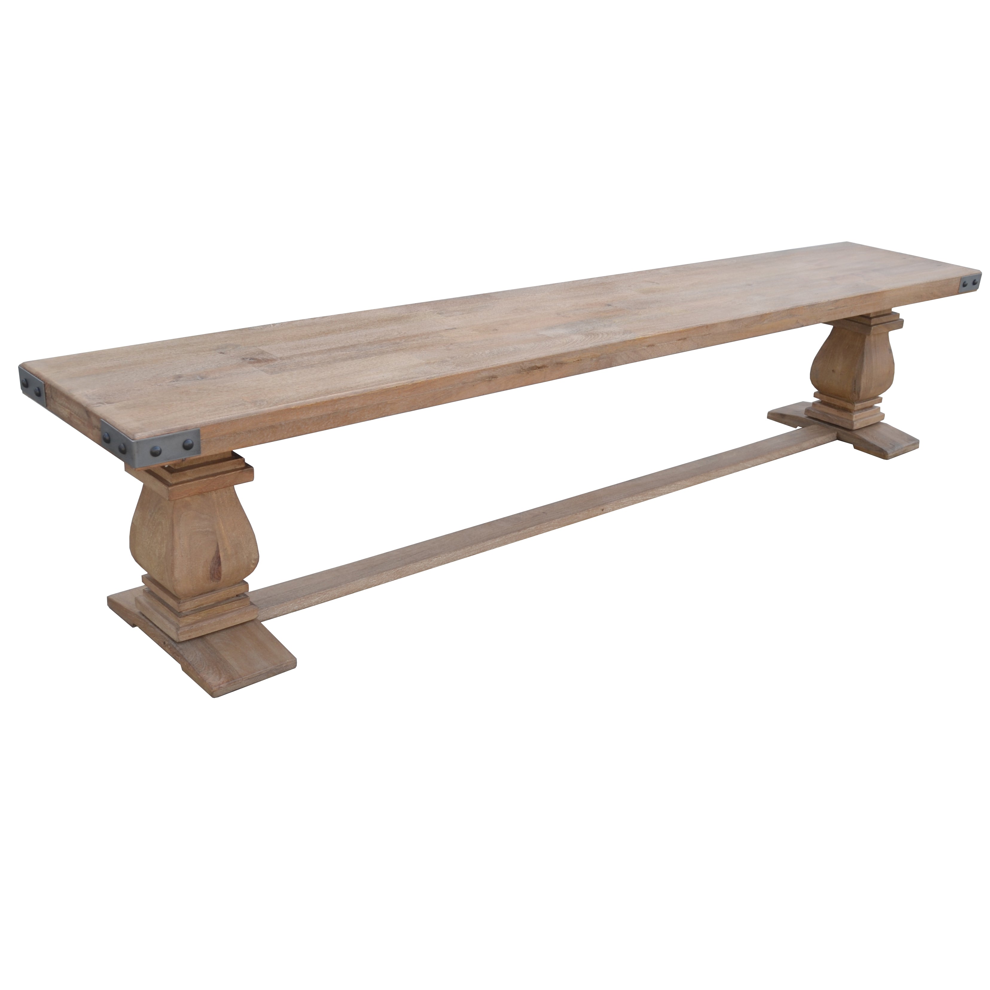 Gloriosa Dining Bench 230cm 3 Person Chair Solid Mango Timber Wood - Honey Wash Deals499