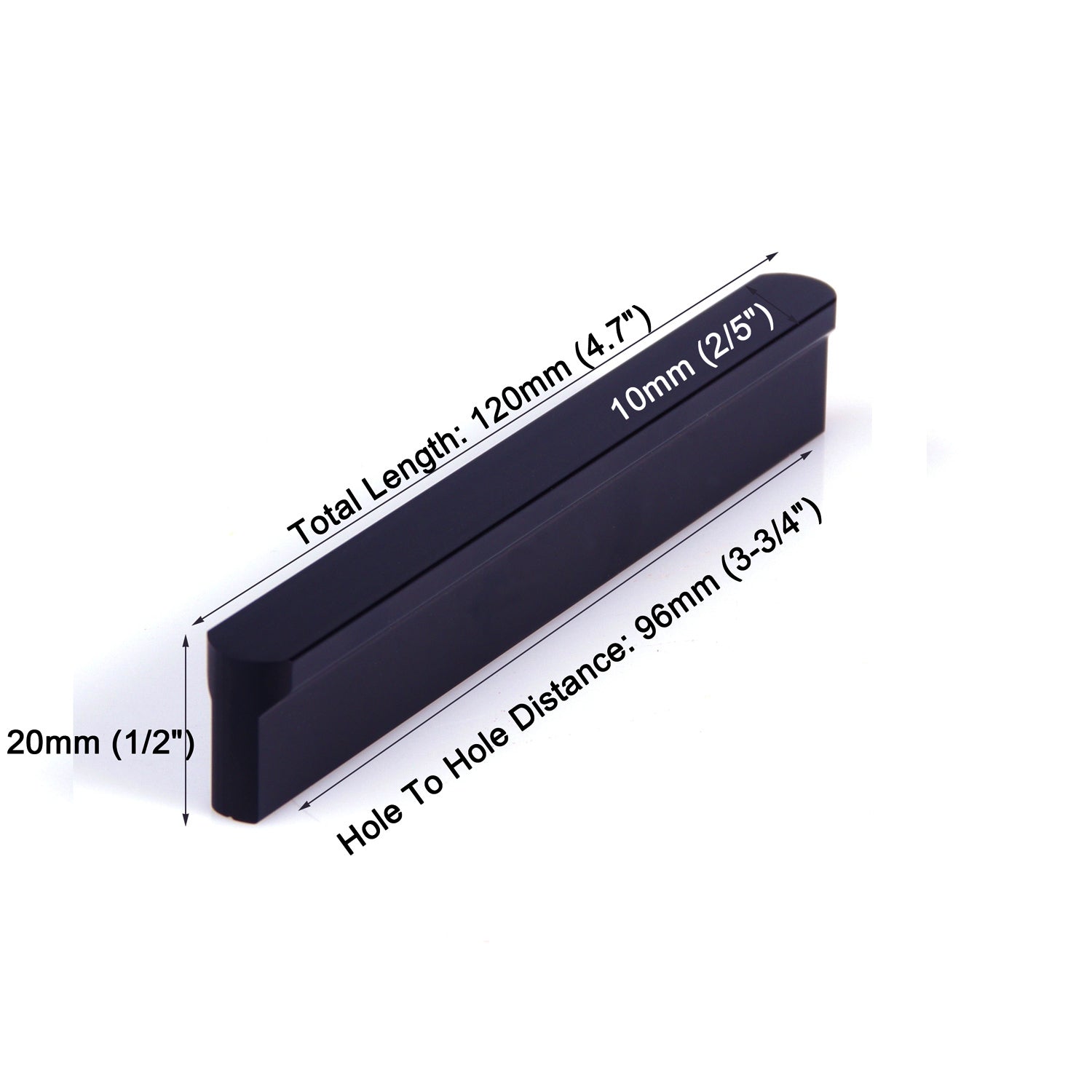 Solid Zinc Furniture Kitchen Bathroom Cabinet Handles Drawer Bar Handle Pull Knob Black 96mm Deals499