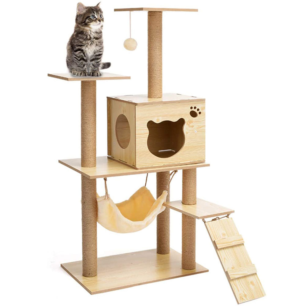 Modern Multi-Level Cats Tree Kittens Scratching Posts Sisal Rope Soft Nest Bed Cat Furniture Tree from Deals499 at Deals499