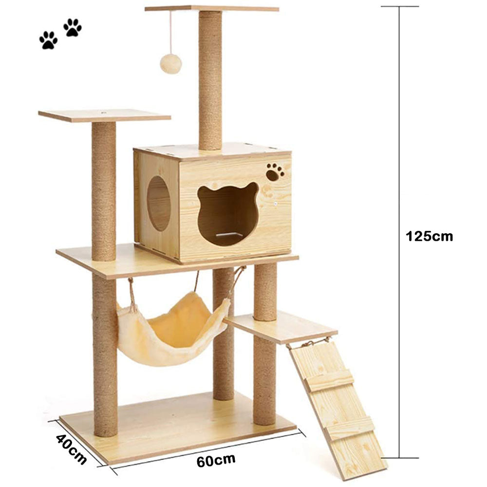 Modern Multi-Level Cats Tree Kittens Scratching Posts Sisal Rope Soft Nest Bed Cat Furniture Tree from Deals499 at Deals499
